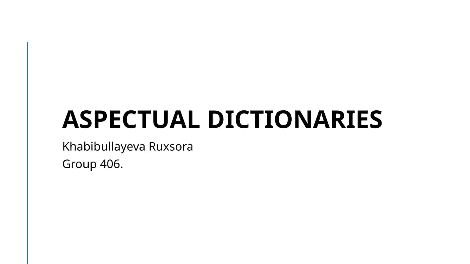 Aspectual dictionaries 1