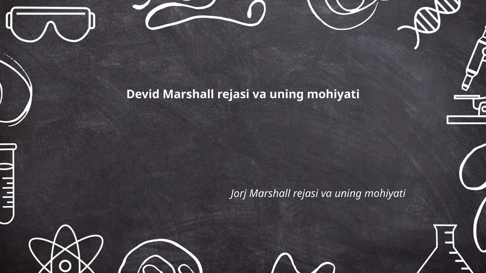 Devid Marshall rejasi tarixi 1