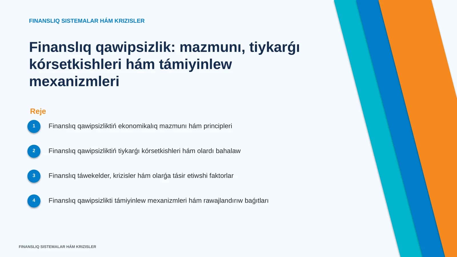 FINANSLIQ SISTEMALAR HÁM KRIZISLER 1