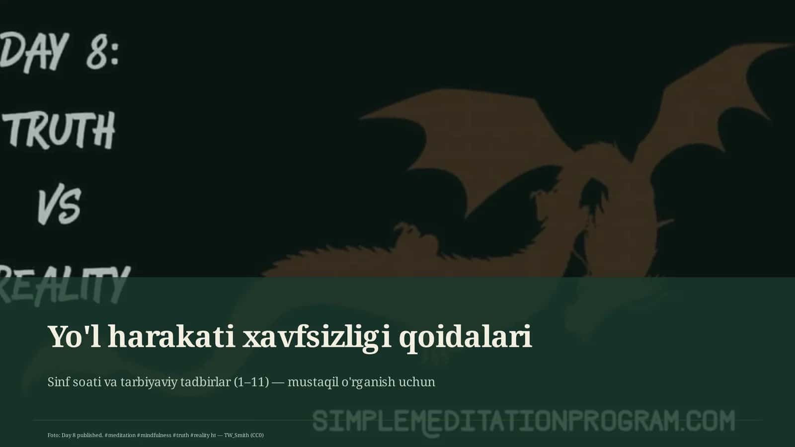 Yo'l harakati xavfsizligi qoidalari 1
