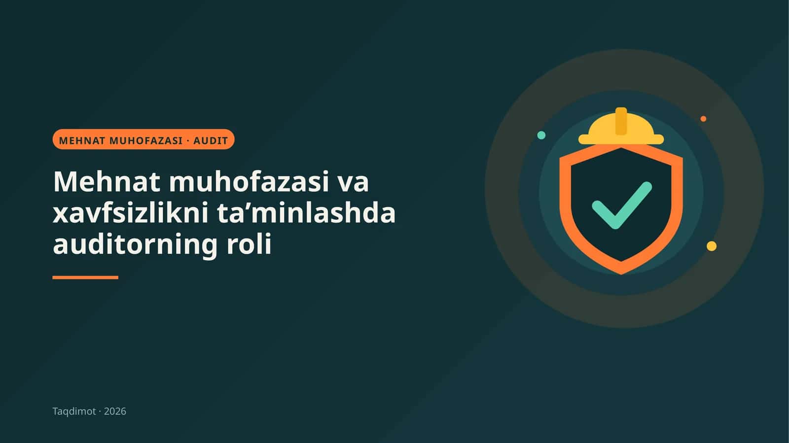 MEHNAT MUHOFAZASI · AUDIT 1