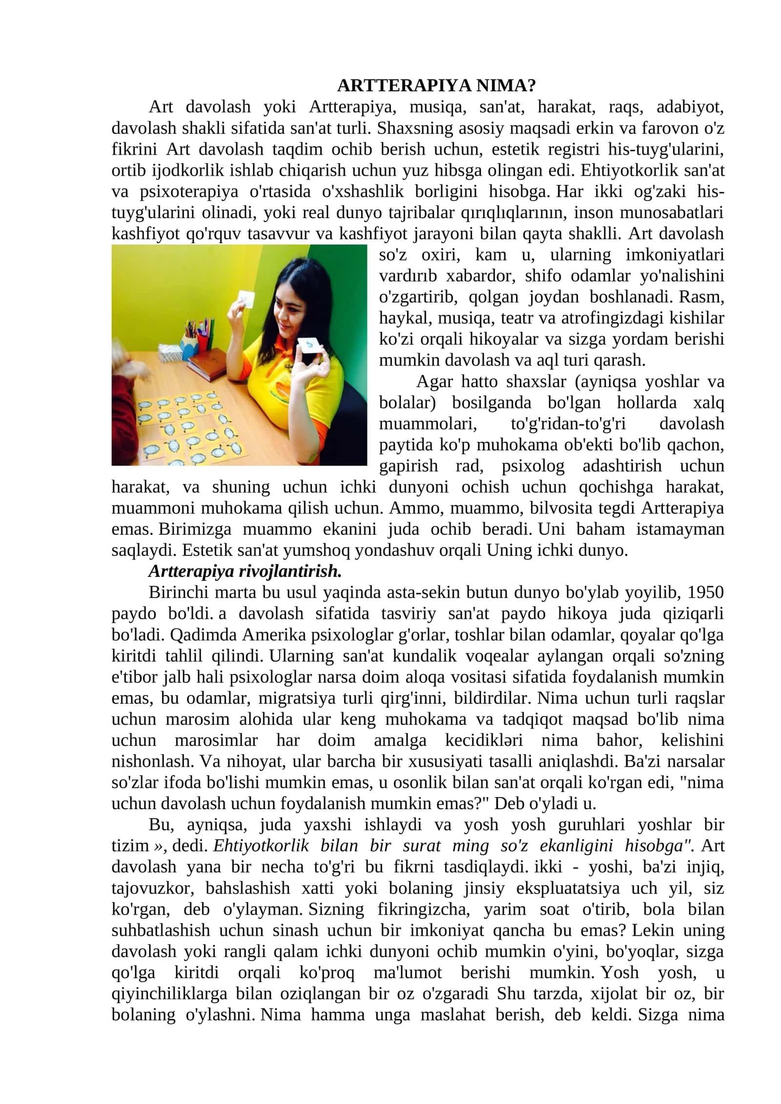 ARTTERAPIYA NIMA? 1