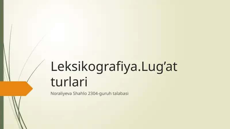 O'zbek tilidagi lug'atlar 1