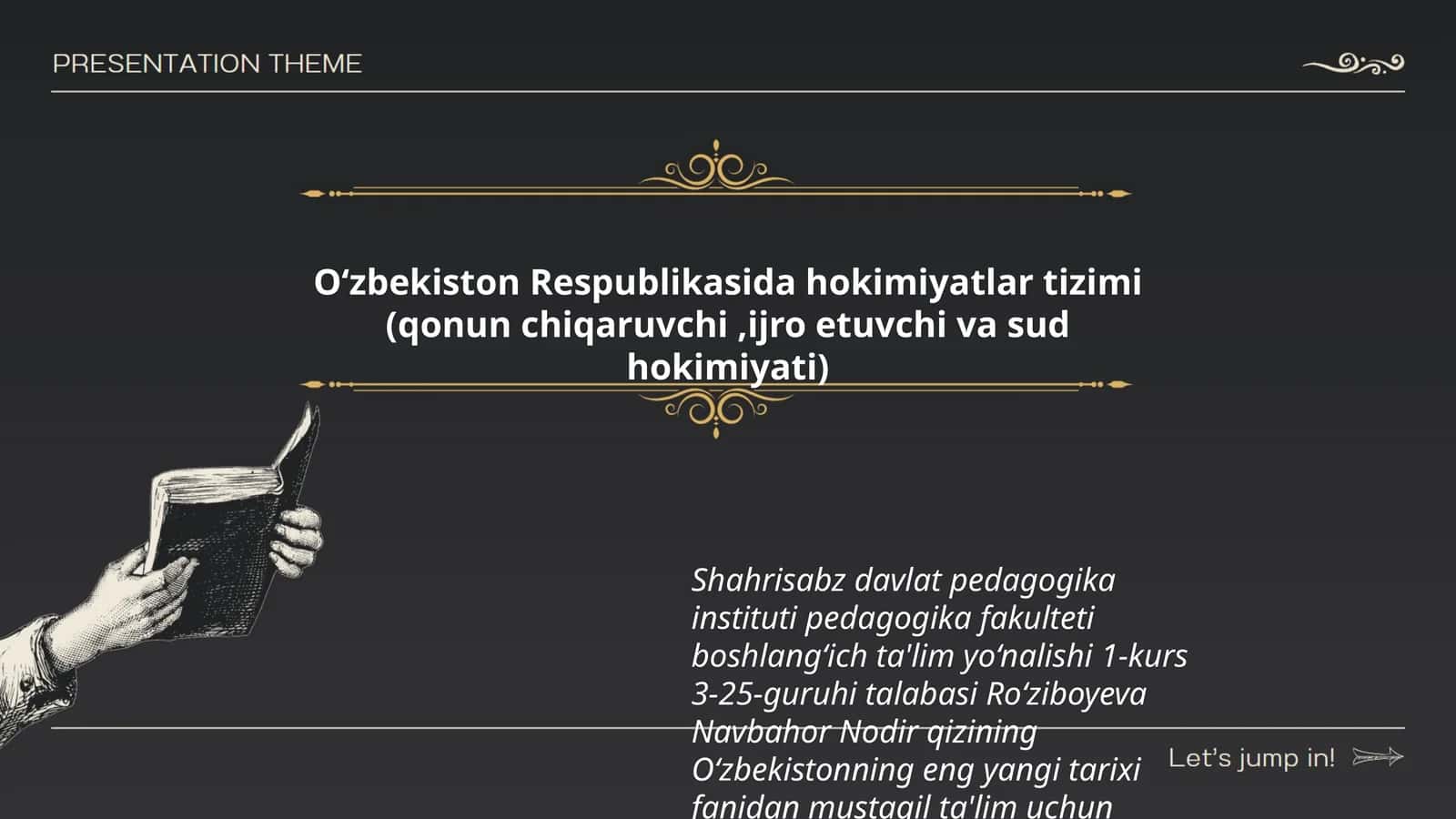 O‘zbekistonning eng yangi tarixi fanidan mustaqil ta'lim uchun tayyorlagan taqdimoti 1