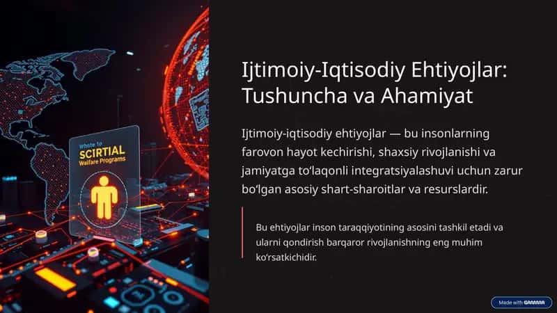 Ijtimoiy-Iqtisodiy Ehtiyojlar 1