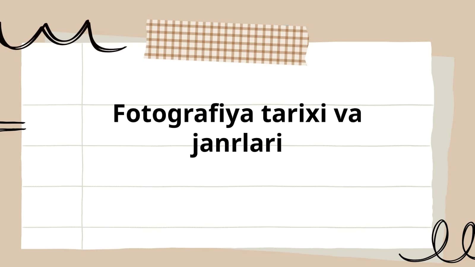 Fotografiya tarixi va janrlari 1