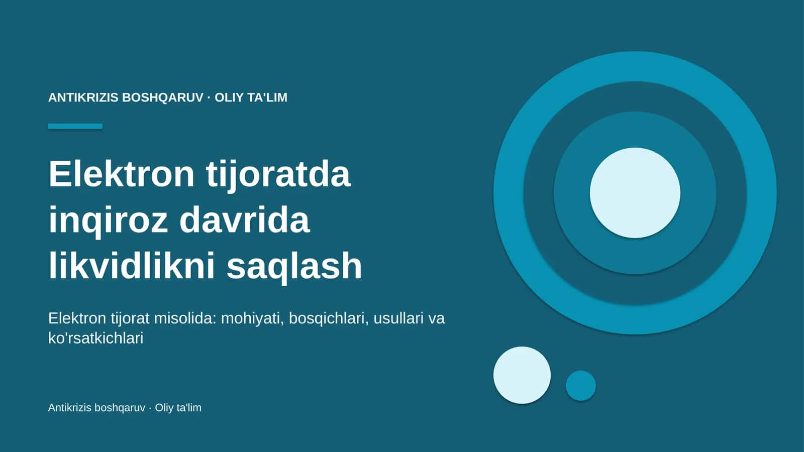 Elektron tijoratda inqiroz davrida likvidlikni saqlash 1