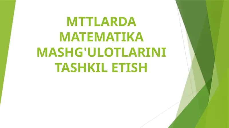 Matematika Mashg'ulotlari 1