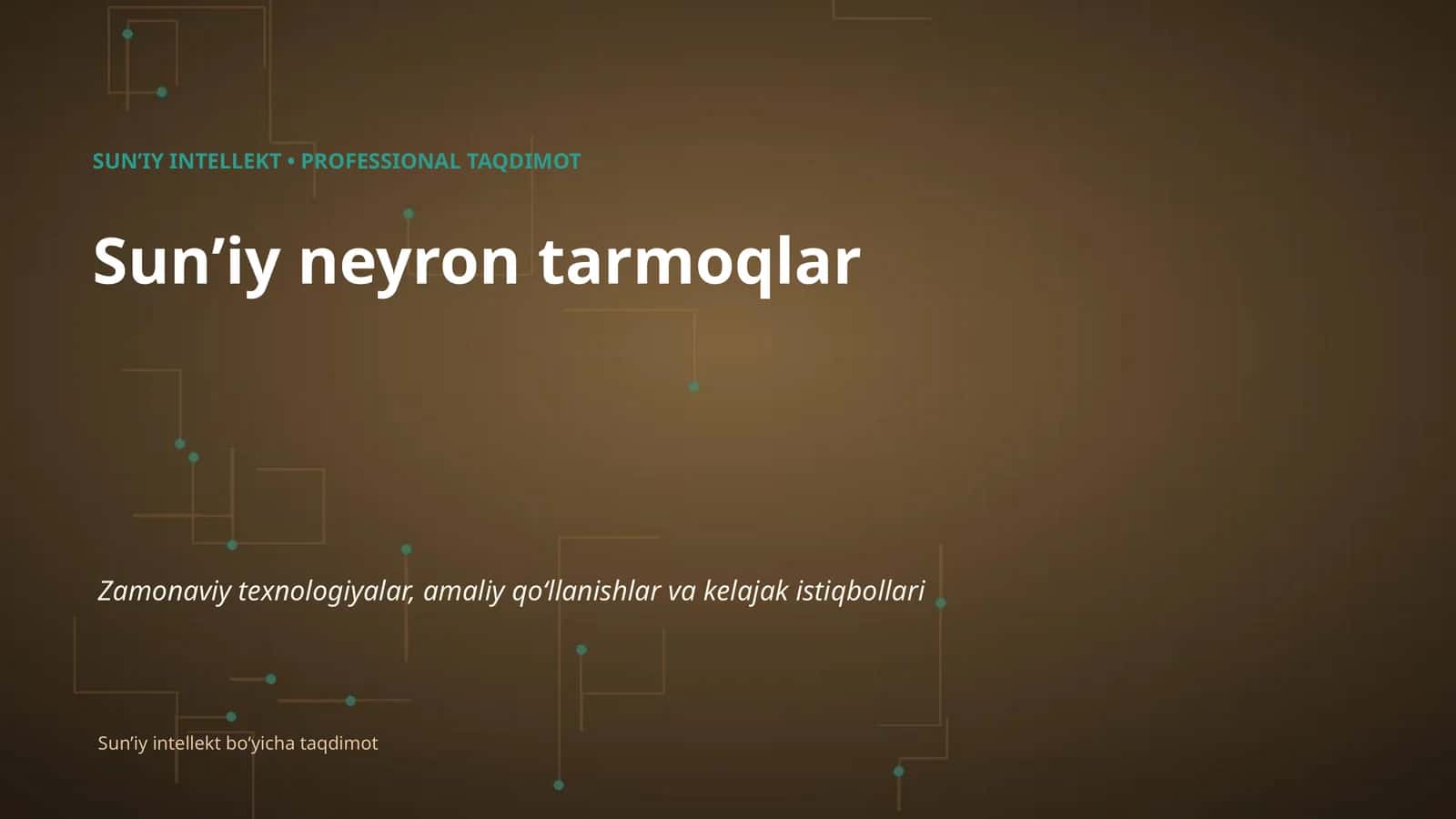 Sunʼiy Intellect - Professional Taqdimot 1