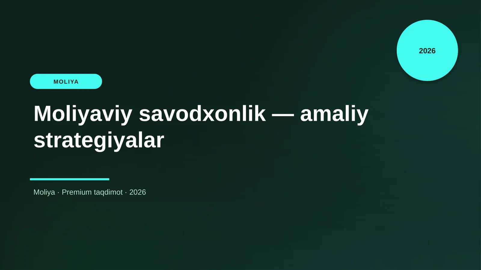 Moliyaviy savodxonlik — amaliy strategiyalar 1