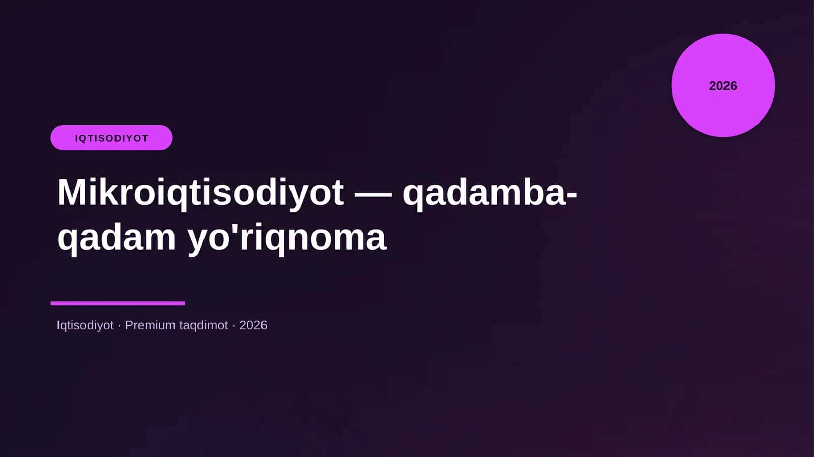 Mikroiqtisodiyot — qadamba-qadam yo'riqnoma 1