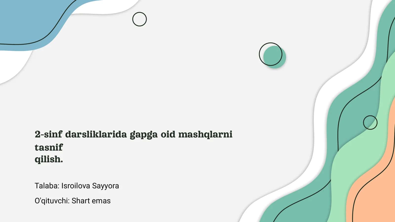 Gapga oid mashqlar 1
