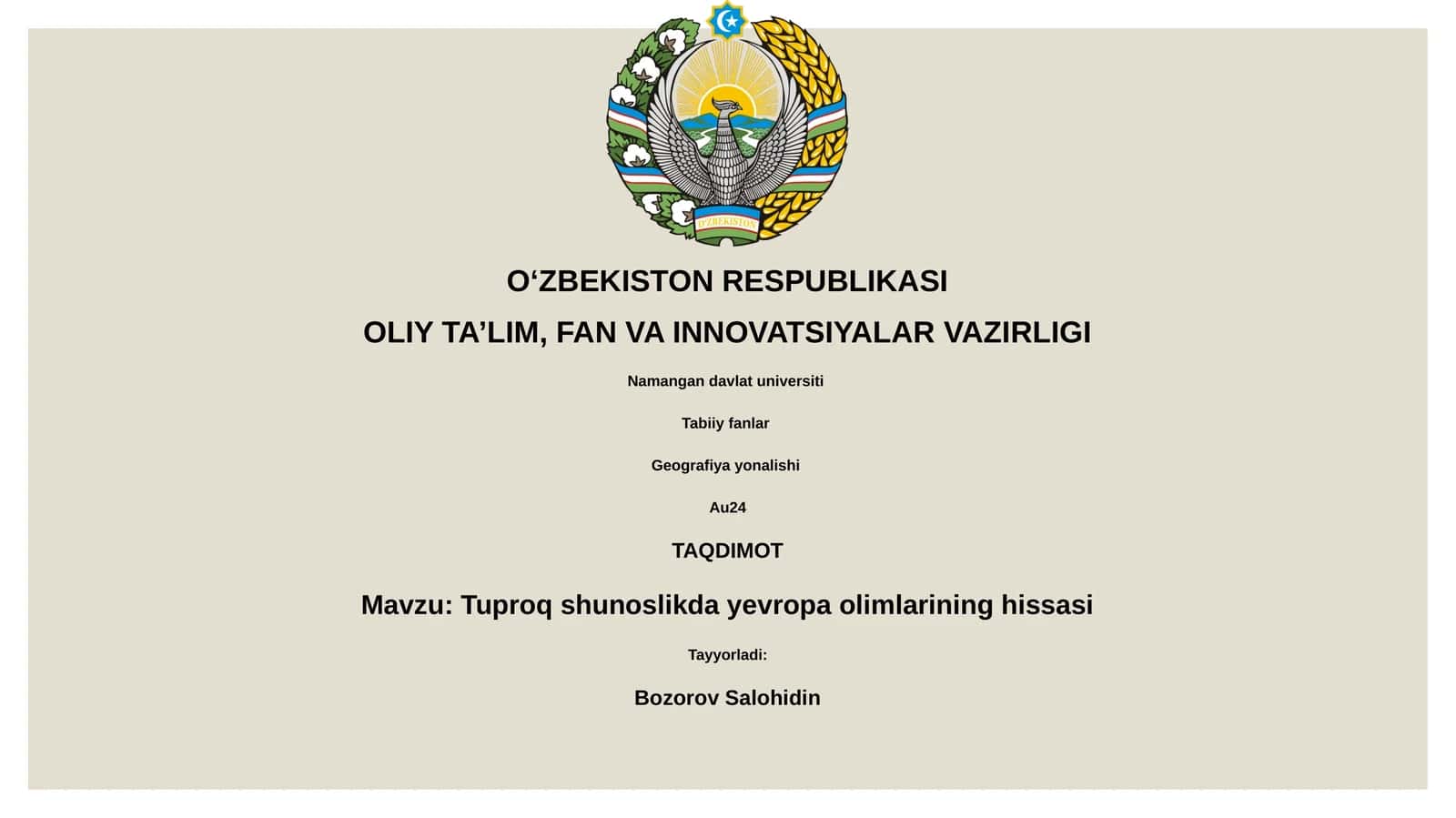Tuproq shunoslikda yevropa olimlarining hissasi 1