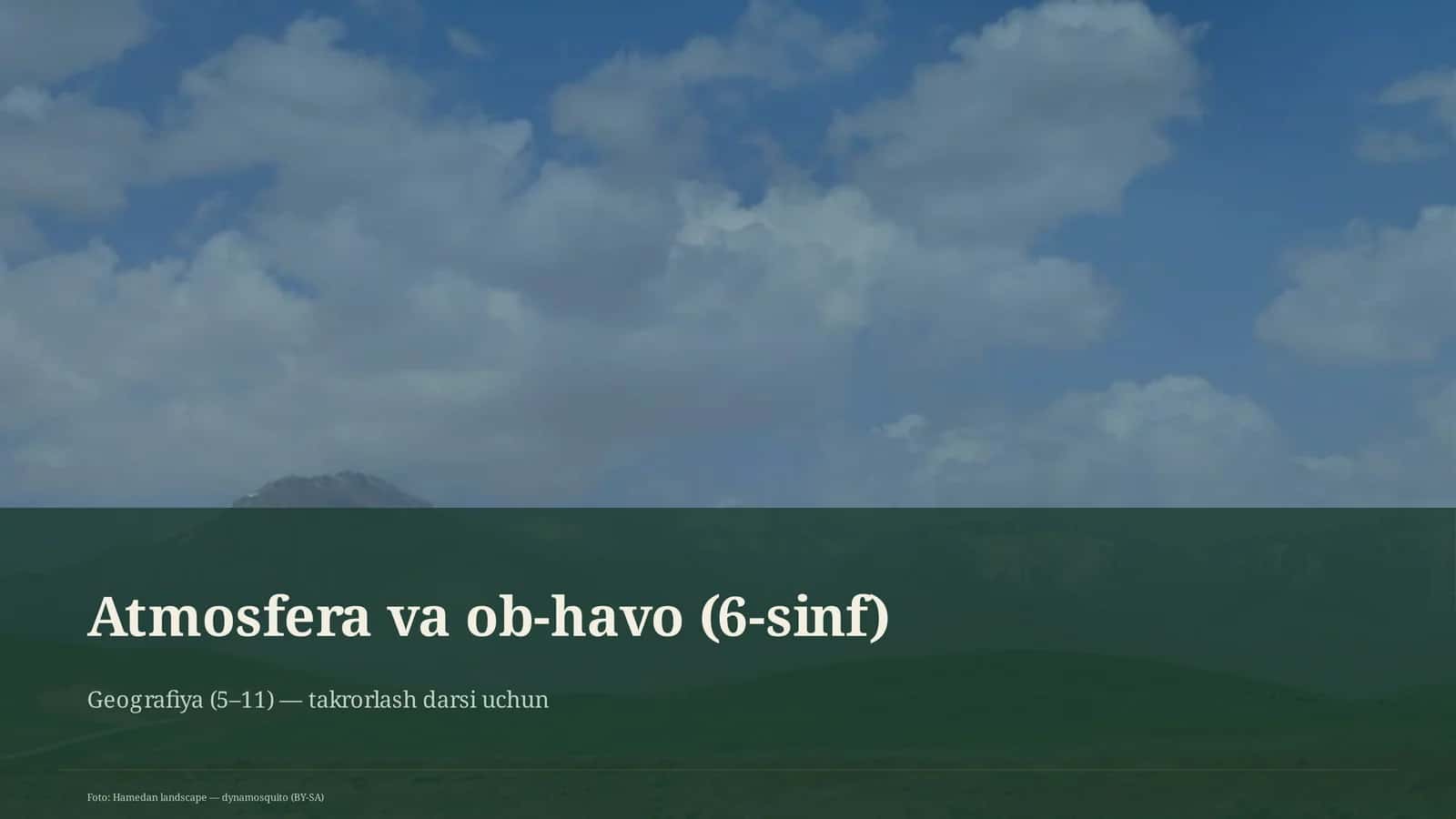Atmosfera va ob-havo (6-sinf) 1