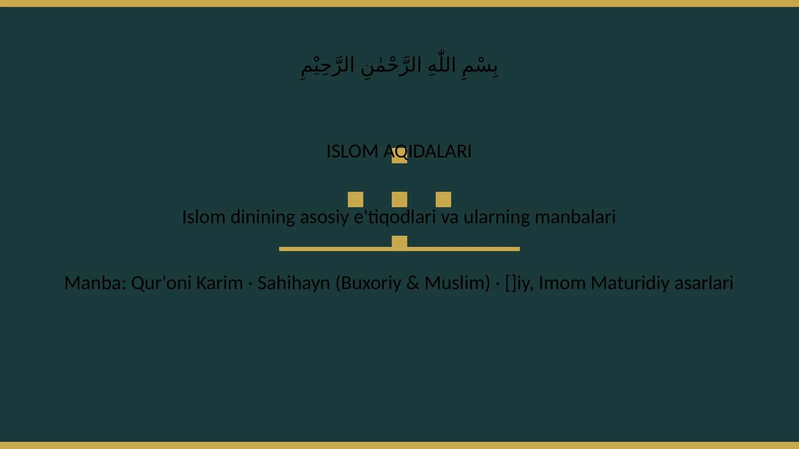 Islom Aqidalari 1