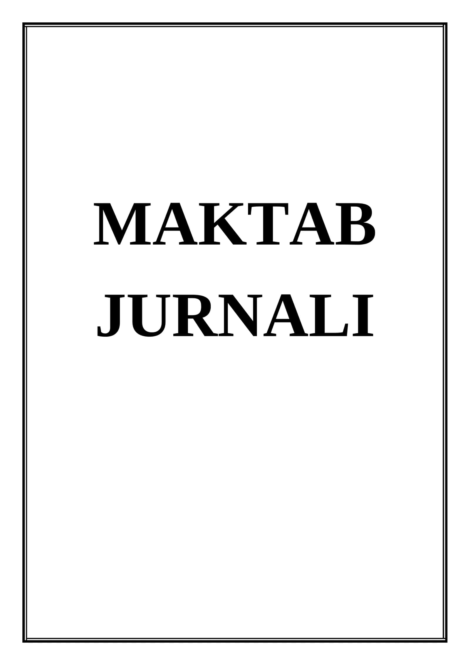 Maktab Jurnali 1
