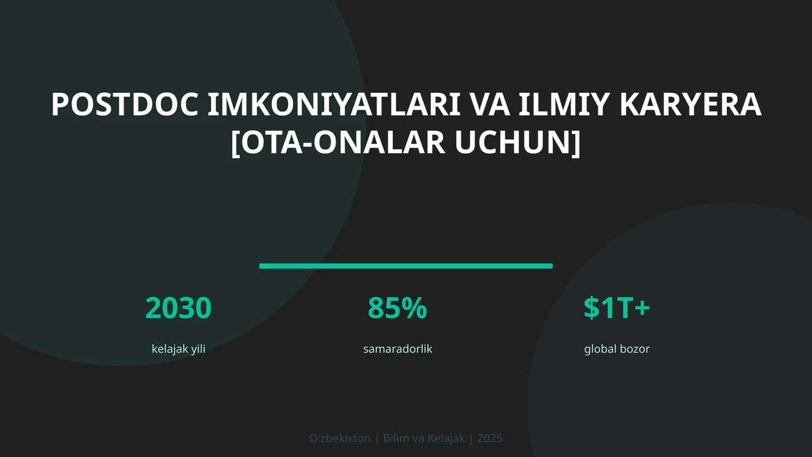 Postdoc imkoniyatlari va ilmiy karyera [OTA-ONALAR UCHUN] 1