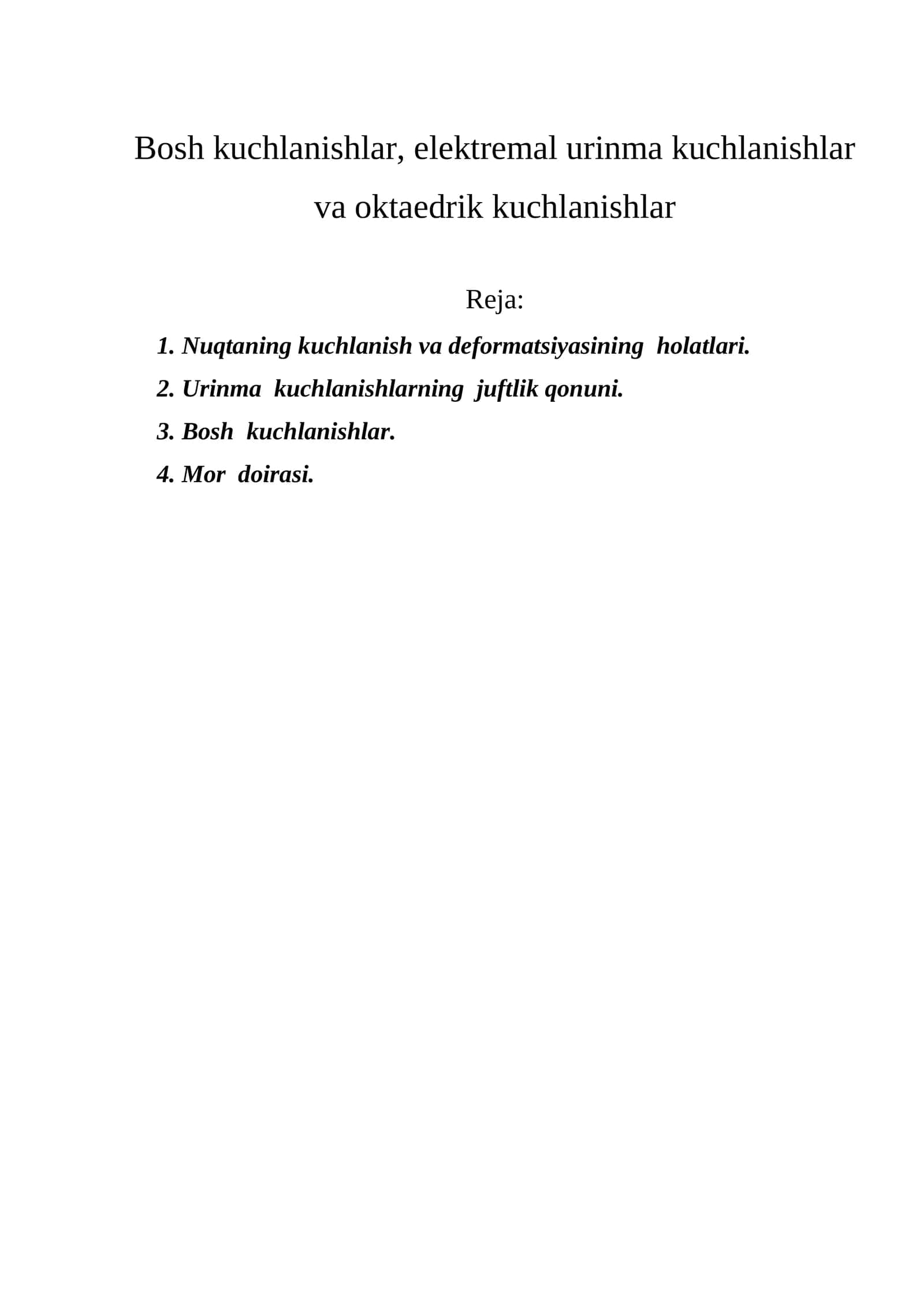 Kuchlanishlar holatlari 1
