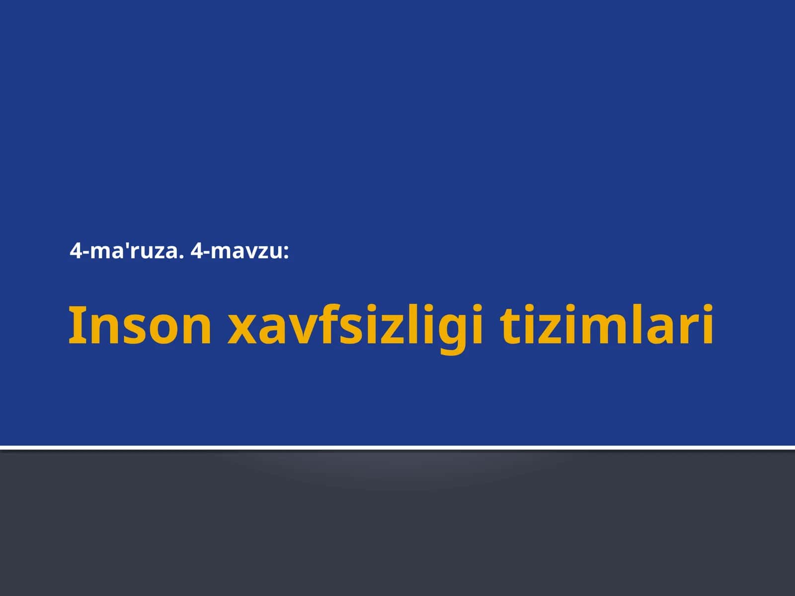 Inson xavfsizligi tizimlari 1
