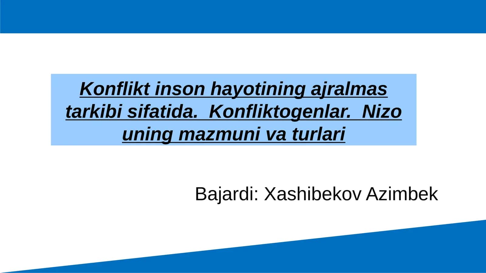 Blue Work Report 1