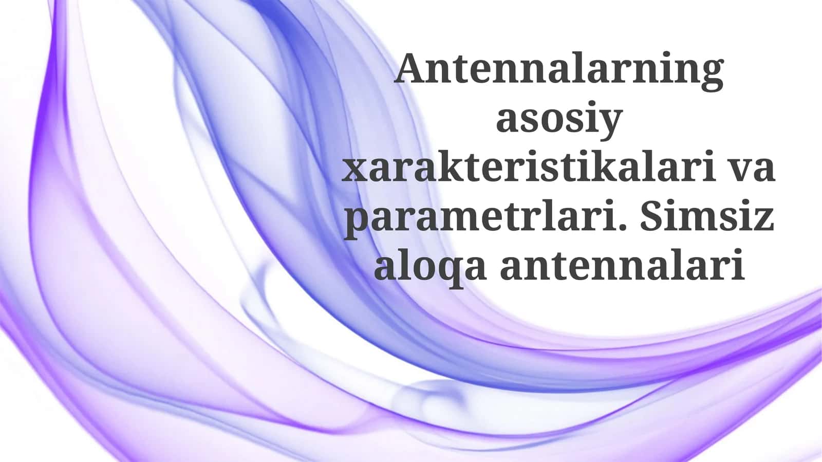 Simsiz Aloqa Antennalari 1