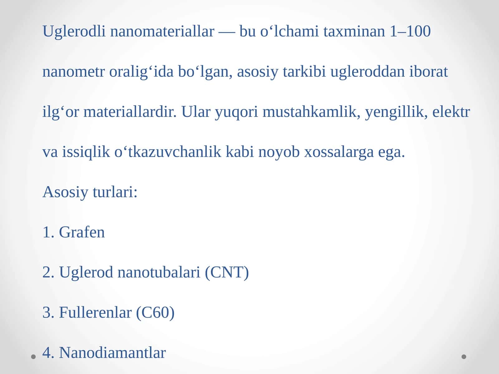 Uglerodli nanomateriallar 1
