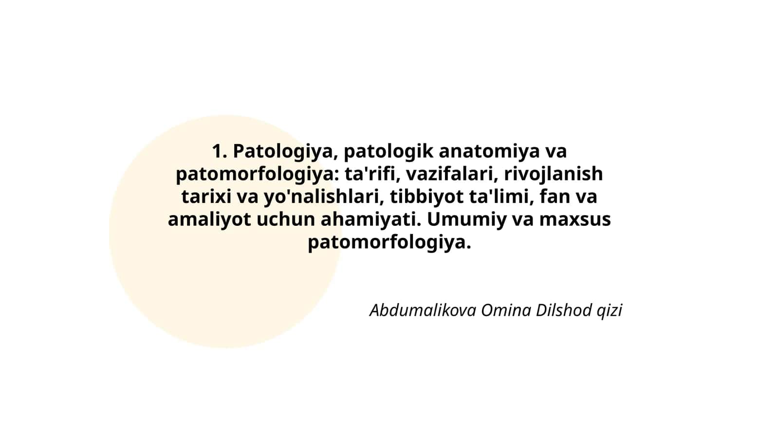 Patologiya, patologik anatomiya va patomorfologiya 1