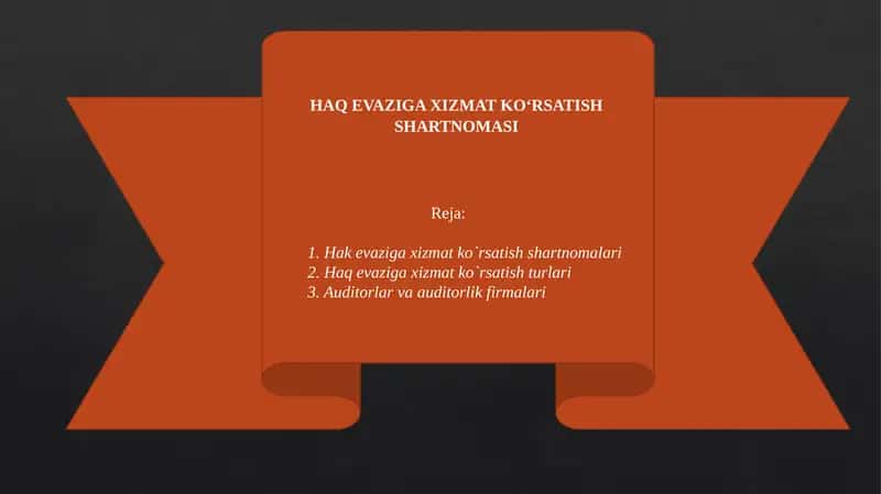 Haq evaziga xizmat ko‘rsatish shartnomasi 1