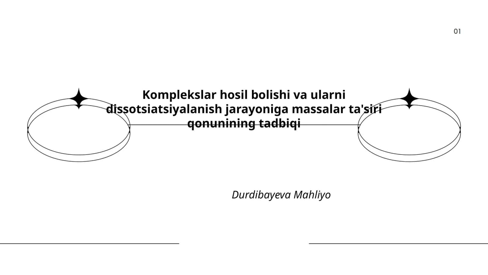 Komplekslar hosil bolishi va ularni dissotsiatsiyalanish jarayoniga massalar ta'siri qonunining tadbiqi 1
