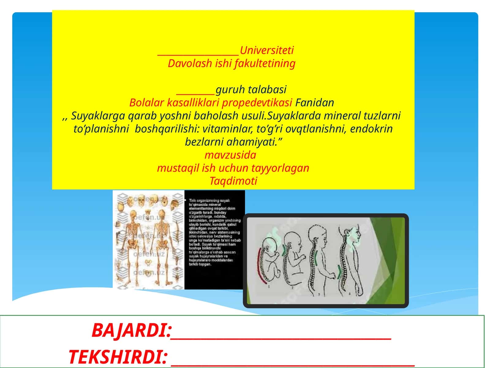 Suyaklarga qarab yoshni baholash usullari 1