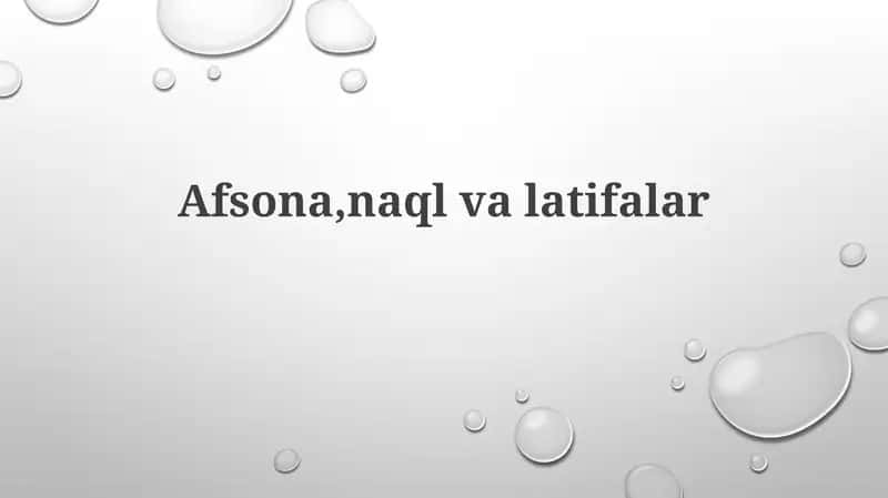 Afsona,naqlvalatifalar 1