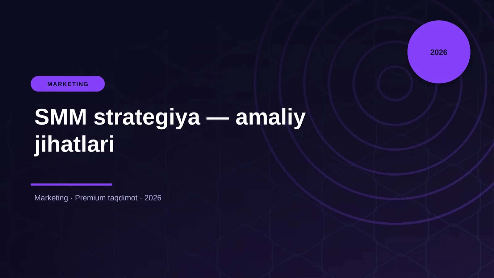 SMM strategiya — amaliy jihatlari 1
