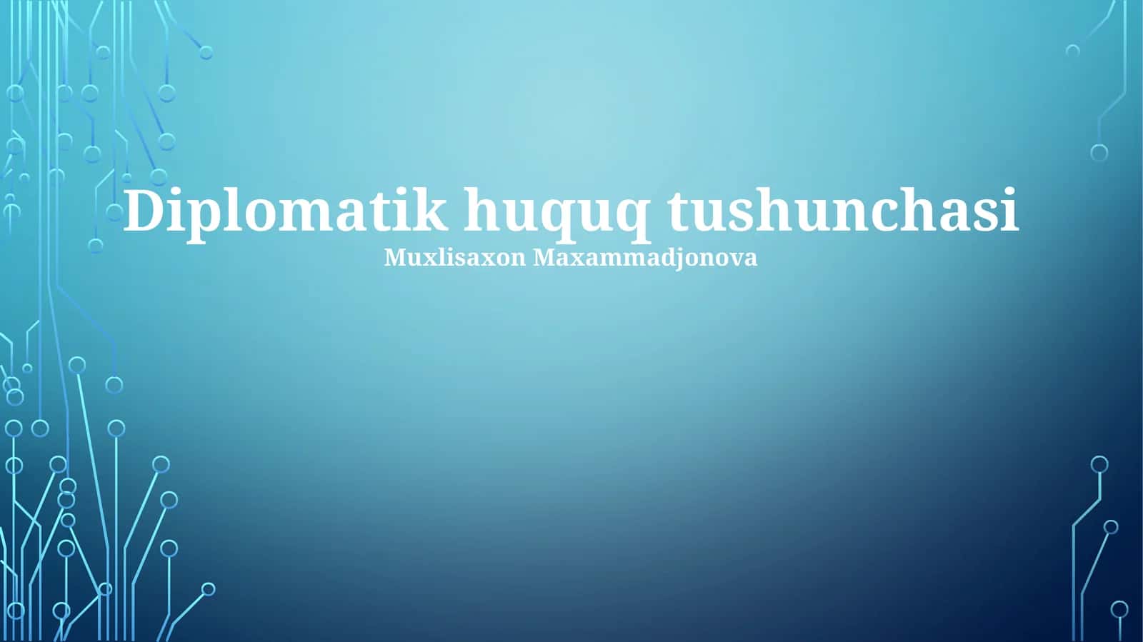 Diplomatik huquq tushunchasi 1