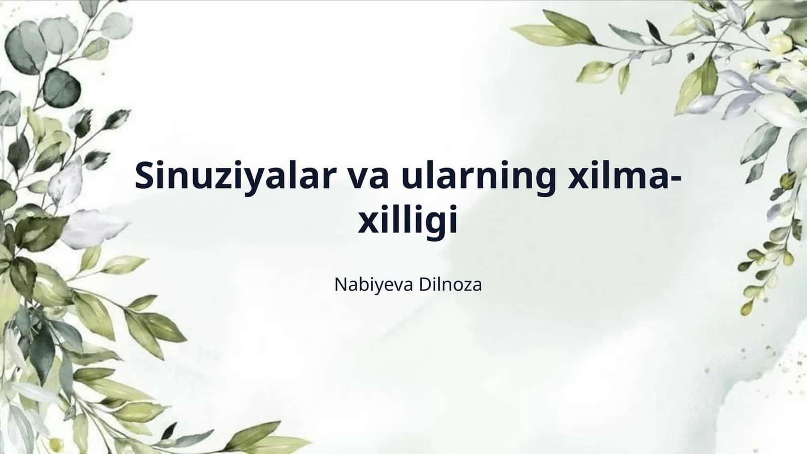 Sinuziyalar va ularning xilma-xilligi 1
