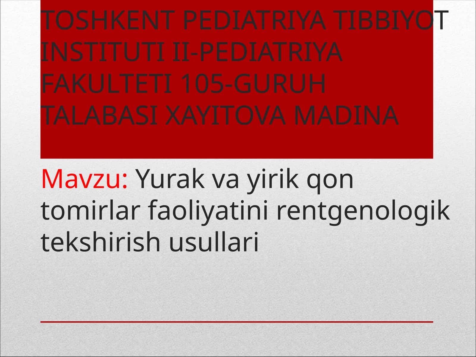 Yurak va yirik qon tomirlarni rentgenologik tekshirish usullari 1