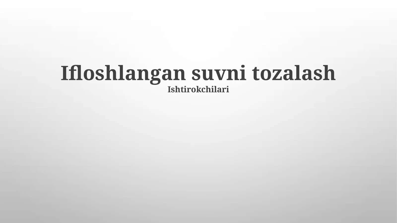 Kimyoviy tozalash usullari 1
