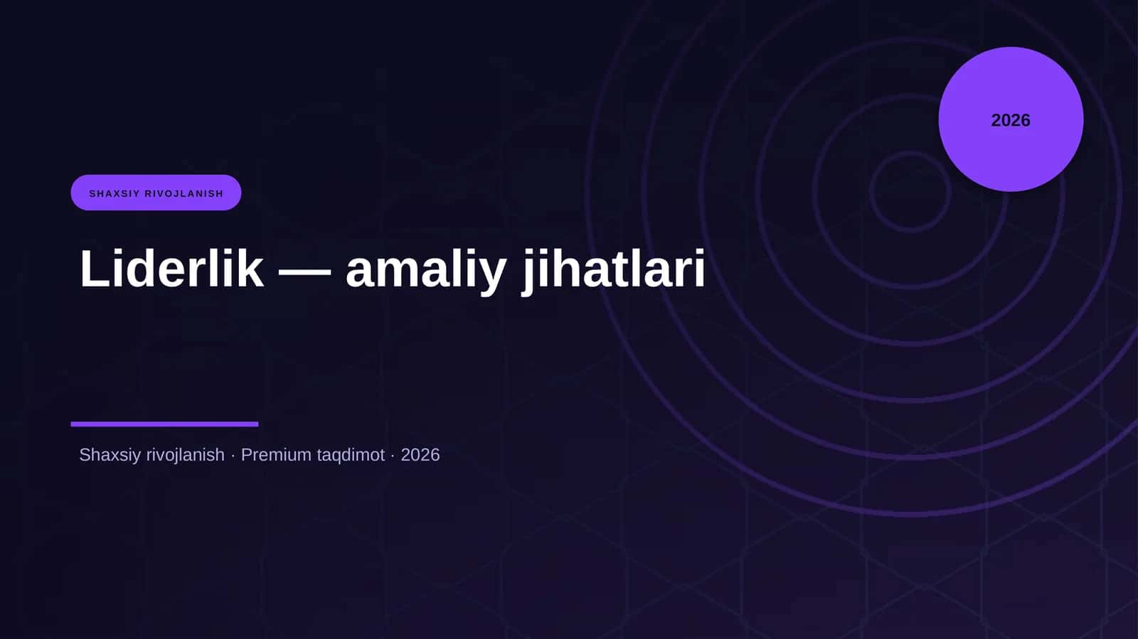 Liderlik — amaliy jihatlari 1