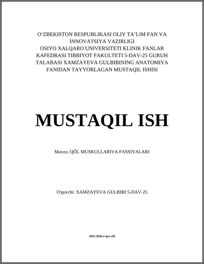 QÕL MUSKULLARIVA FASSIYALARI 1