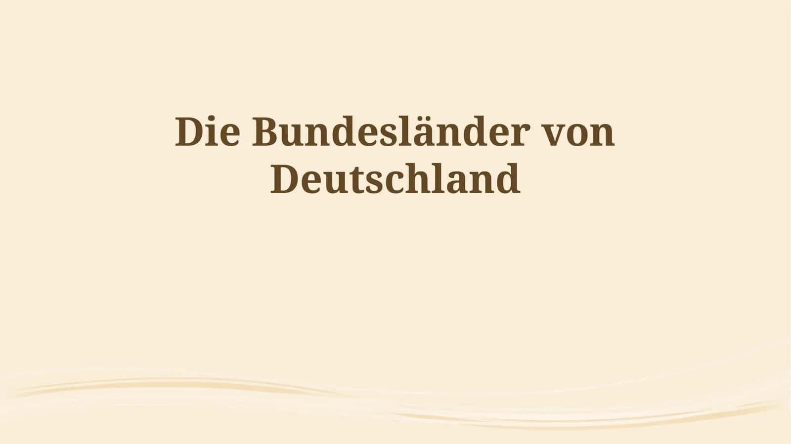 Die Bundesländer von Deutschland 1