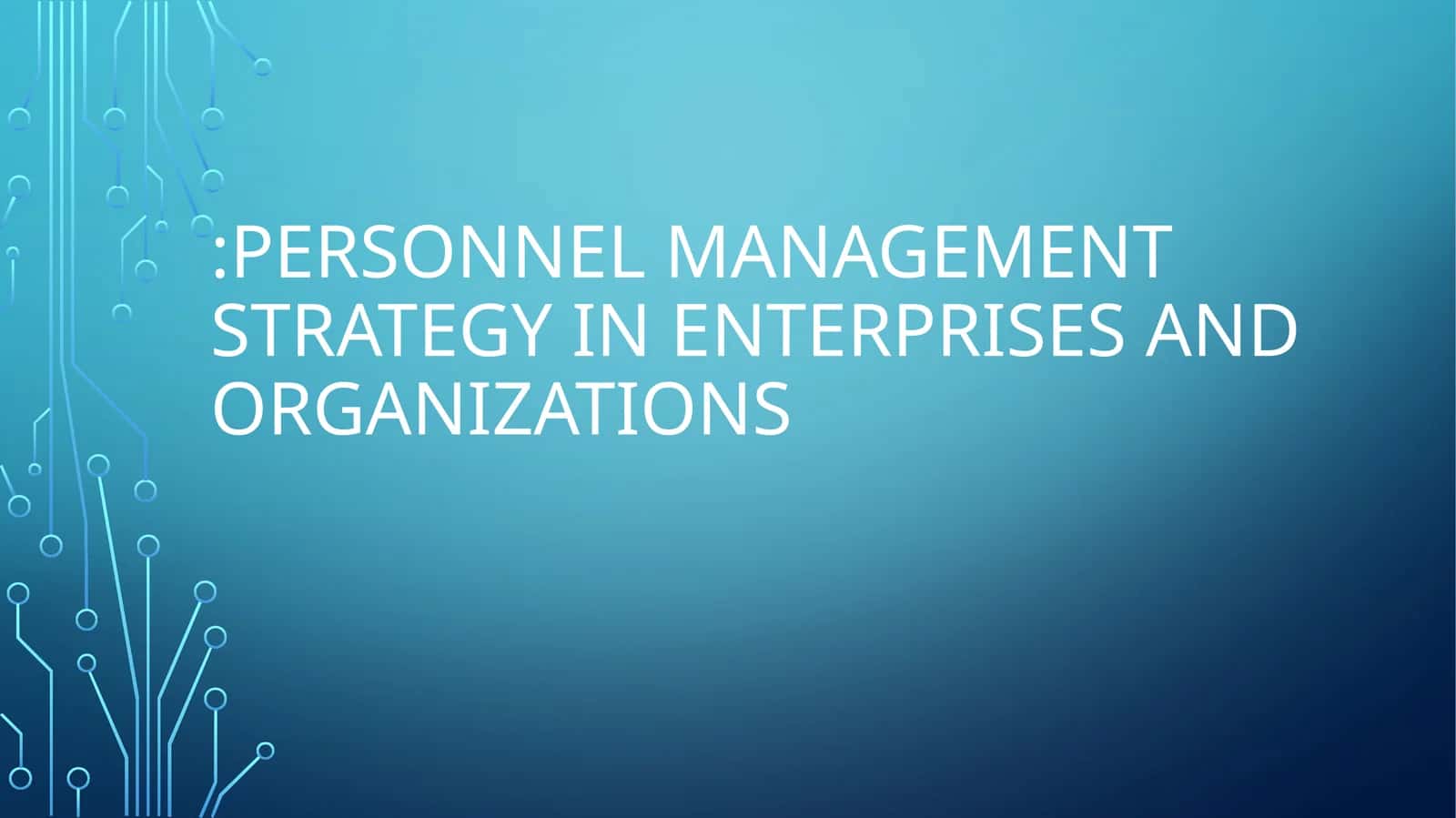 Personnel management strategy in enterprises and organizations 1