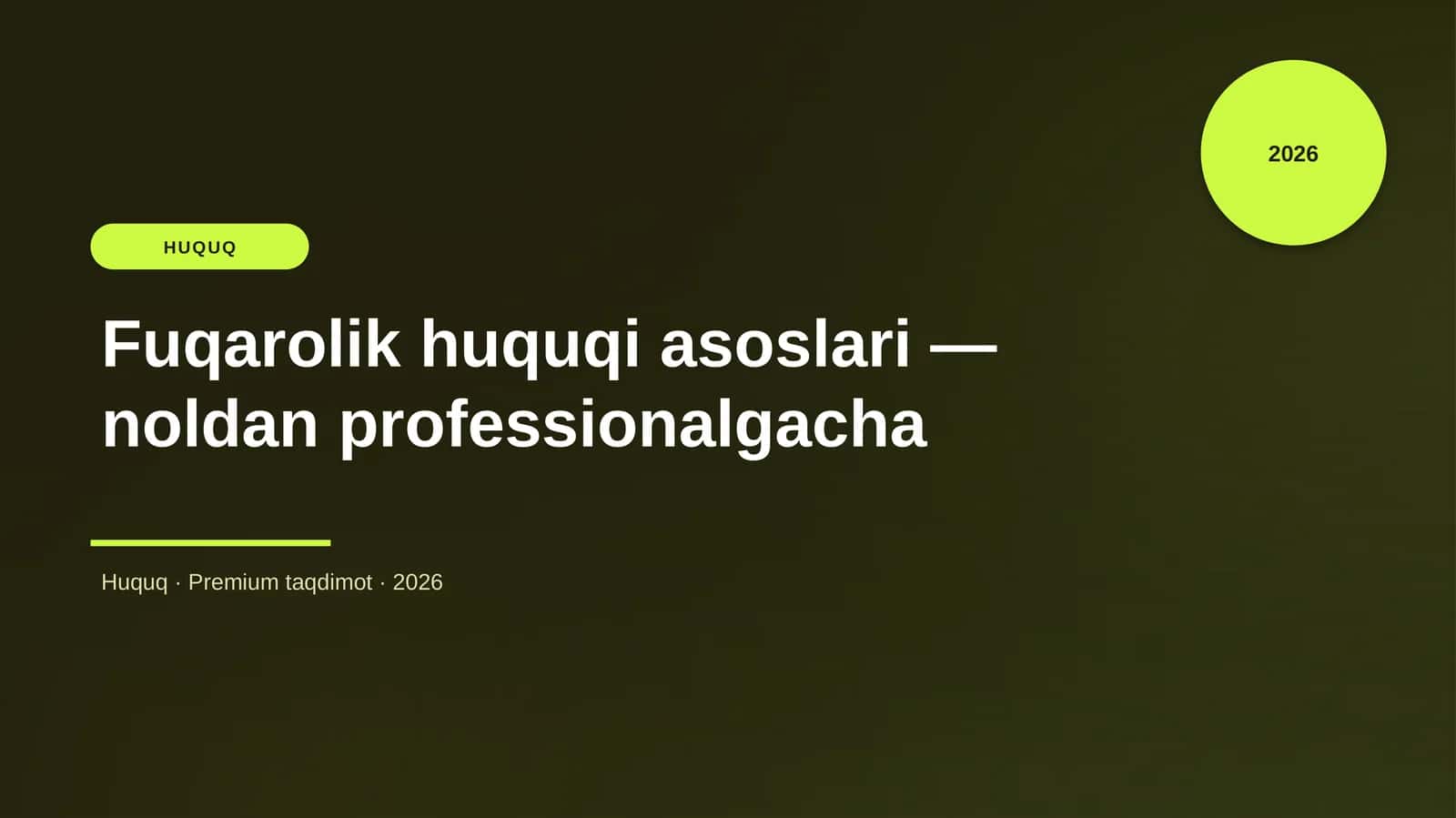Fuqarolik huquqi asoslari — noldan professionalgacha 1