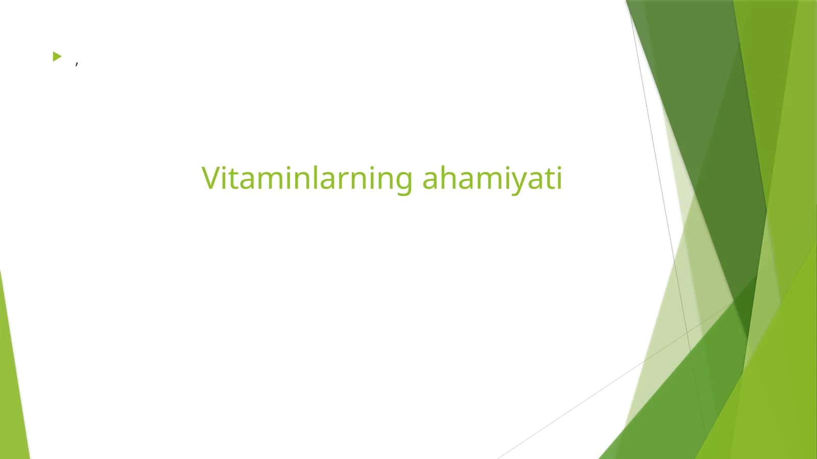 Vitaminlarning ahamiyati 1