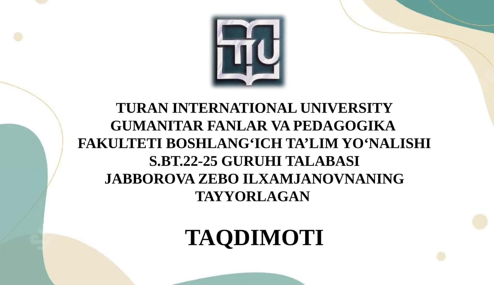 4-sinf “Tabiiy fan” darslarini tahlil qilish va taqriz yozish 1