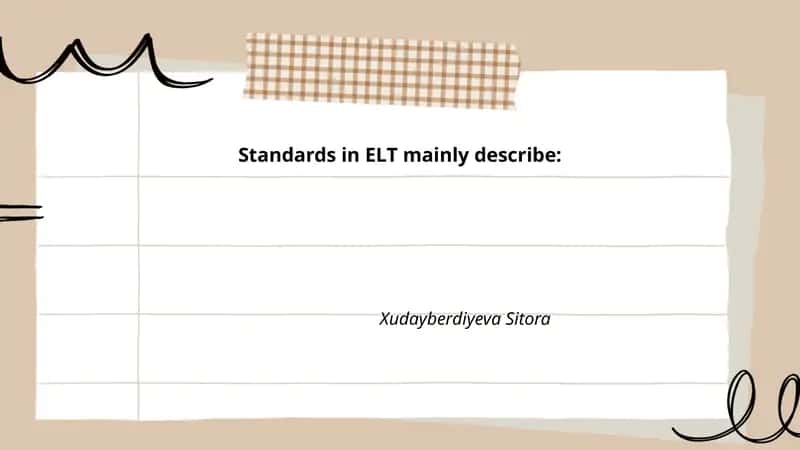 Standards in ELT 1