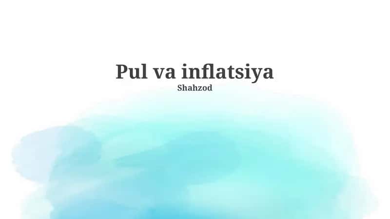 Pul va Inflatsiya 1