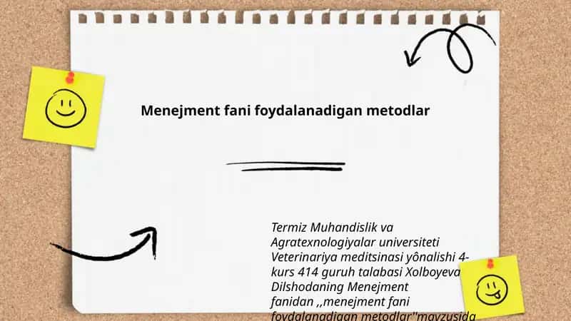Menejment fani foydalanadigan metodlar 1
