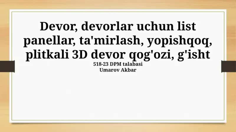 Devor panellari 1