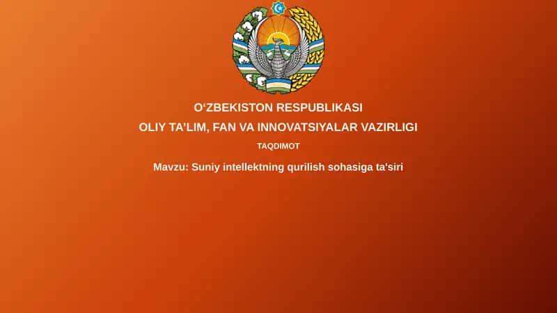 Sun'iy intellektning qurilish sohasi 1