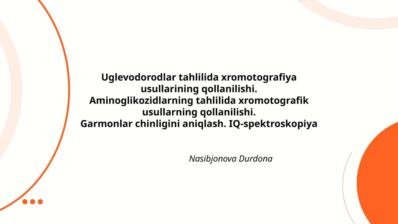 Uglevodorodlar tahlilida xromotografiya usullarining qollanilishi 1