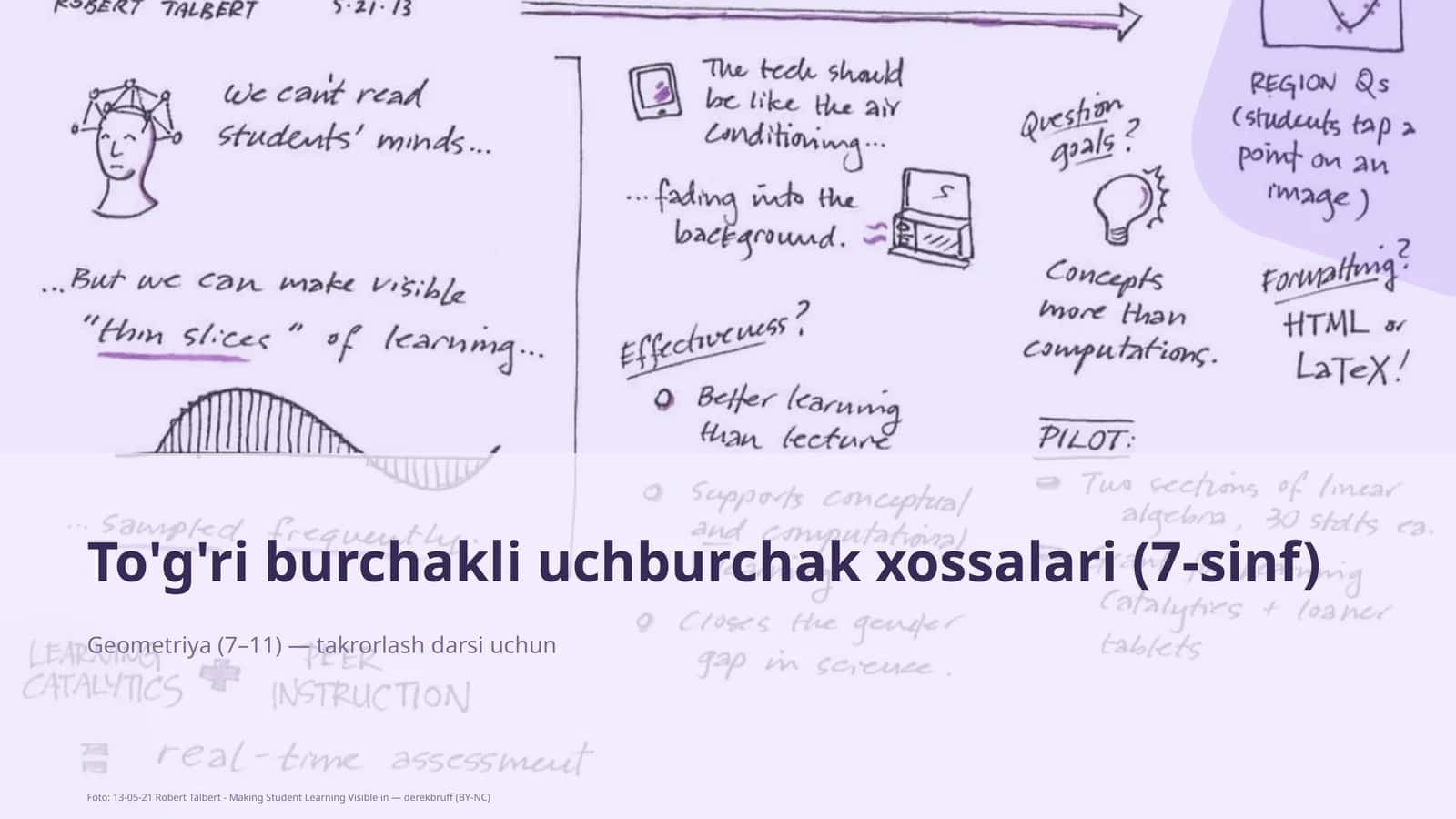To'g'ri burchakli uchburchak xossalari (7-sinf) 1